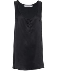 MEDEA - Button-Front Sleeveless Mini Dress - Lyst