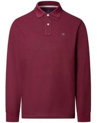 Hackett - Logo-Embroidered Long-Sleeve Polo Shirt - Lyst