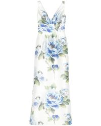 SILK LOVE & LACE - Coralia Floral-Print Bow-Detail Maxi Dress - Lyst