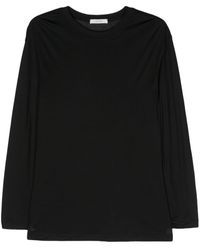 Lemaire - Long-Sleeve Silk T-Shirt - Lyst