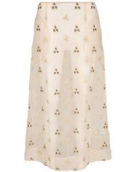 Simone Rocha - Jupe Mi-Longue Rosebud En Tulle Brodé - Lyst