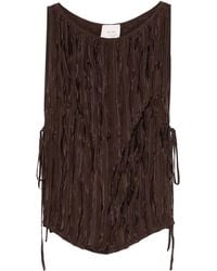 Alysi - Tie-Detail Pleated Top - Lyst