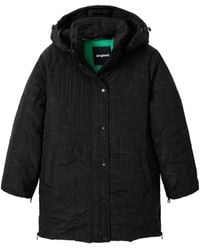 Desigual - Quilted-Logo Padded Coat - Lyst