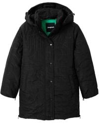 Desigual - Quilted-Logo Padded Coat - Lyst