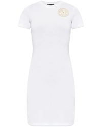 Versace Jeans Couture - Dress With Printed Logo - Lyst