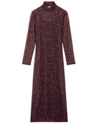 Sunnei - Long-Sleeve Sheer Midi Dress - Lyst