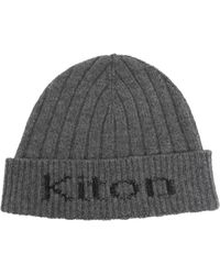 Kiton - Intarsia-knit Logo Cashmere Beanie - Lyst