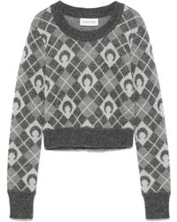 Marine Serre - Moon Argyle-Knit Sweater - Lyst