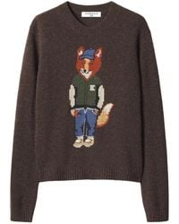 Maison Kitsuné - Dressed Fox Intarsia-Knit Sweater - Lyst
