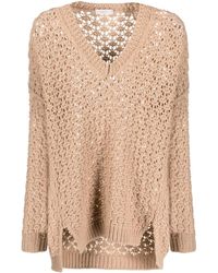 Agnona - Pullover Mit V-Ausschnitt - Lyst