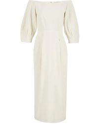 Gabriela Hearst - Majano Off-Shoulder Puff-Sleeves Midi Dress - Lyst