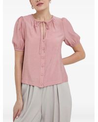 Silvian Heach - Tie-Neck Button Blouse - Lyst