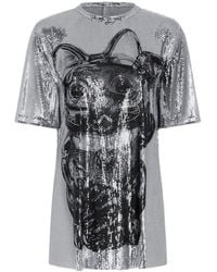 Rabanne - Ohmori Cat-Print Chainmail Mini Dress - Lyst