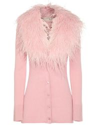 Blumarine - Cárdigan con ribete de plumas - Lyst