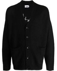 Izzue - Slogan-Embroidered Button-Up Cardigan - Lyst
