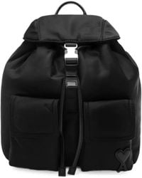 Ami Paris - Small Nylon Marcel Flap Backpack - Lyst