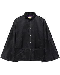 Shanghai Tang - Floral-Jacquard Cape Jacket - Lyst