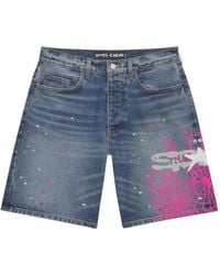 Sp5der - Heavy Web Denim Shorts - Lyst