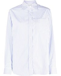 P.A.R.O.S.H. - Pinstriped Cotton-poplin Shirt - Lyst
