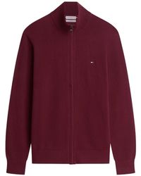 Tommy Hilfiger - Logo-Embroidered Zip-Up Cardigan - Lyst
