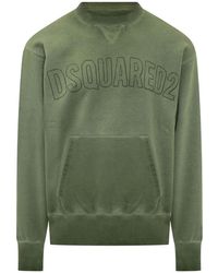 DSquared² - Logo-Embroidered Pouch-Pocket Sweatshirt - Lyst