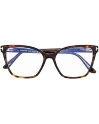 Tom Ford - Tortoiseshell-Effect Oversize-Frame Glasses - Lyst