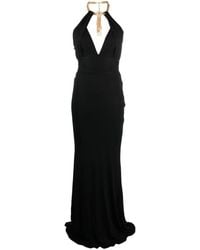 Roberto Cavalli - Cut-out Neck-strap Fitted Dress - Lyst