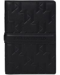 KARL LAGERFELD - K/Traveller Logo-Embossed Passport Wallet - Lyst