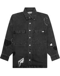 NAHMIAS - Heart-Patchwork Denim Shirt - Lyst