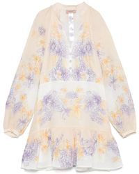 Twinset - Katoenen Jurk Met Bloemenprint - Lyst