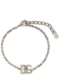 Dolce & Gabbana - Pulsera de cadena con placa del logo - Lyst