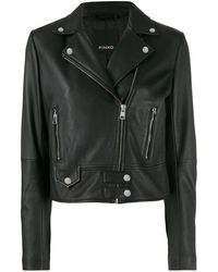 Pinko Klassische Lederjacke - Schwarz