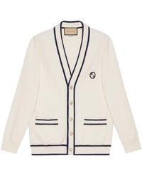 Gucci - Cotton Wool Cardigan With Patch - Lyst