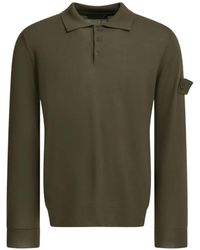 Stone Island - Logo-Patch Polo-Collar Sweater - Lyst