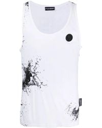 Philipp Plein - Splash-Print Cotton Tank Top - Lyst