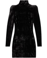 Balenciaga - Robe courte en velours à col roulé - Lyst