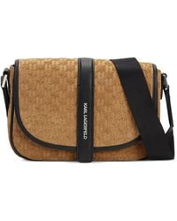KARL LAGERFELD - Monogram Suede Messenger Bag - Lyst