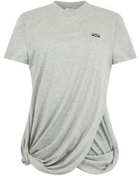 Loewe - Anagram-Embroidered Draped T-Shirt - Lyst
