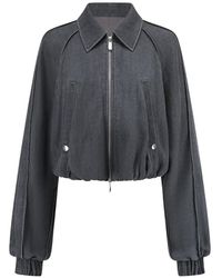 Oude Waag - Washed Cocoon Cropped Jacket - Lyst