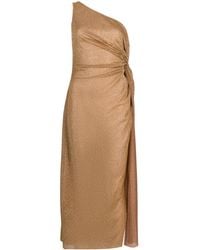 Oséree - Abito midi metallico impreziosito da nodi - Lyst