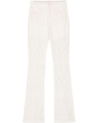 Liu Jo - High-waisted Knitted Flared Trousers - Lyst