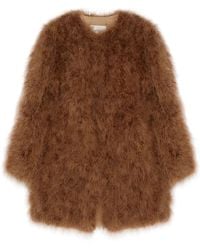 Yves Salomon - Feather-Detailing Coat - Lyst