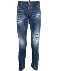 DSquared² - 1964 Patch Distressed Slim Jeans - Lyst