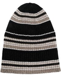 Barrie - Cashmere Striped Beanie Hat - Lyst