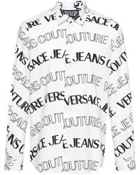 Versace - Chemise en coton à logo imprimé - Lyst