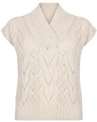 D.exterior - Open-Knit Shawl-Collar Top - Lyst