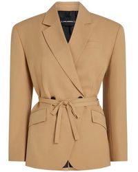 KARL LAGERFELD - Tie-Waist Double-Breasted Blazer - Lyst