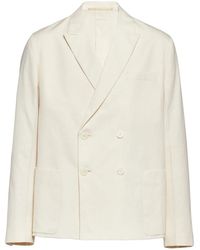 Prada - Double-Breasted Cotton Jacket - Lyst