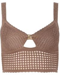 L'Agence - Tracy Metallic-Knit Bralette - Lyst