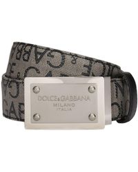 Dolce & Gabbana - Coated Jacquard Belt With Logo Tag - Lyst